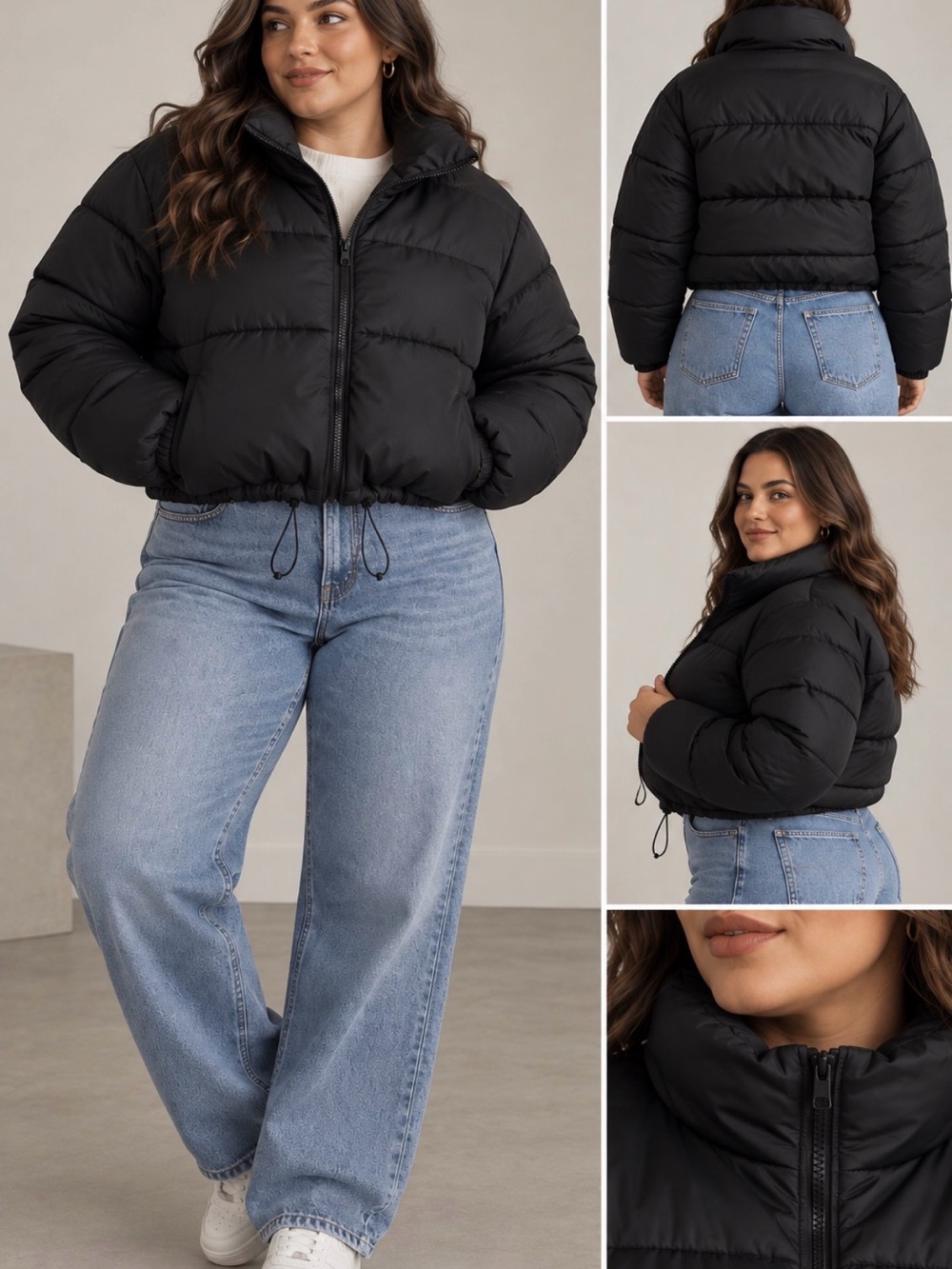 NWOT No Boundaries Black Cropped Puffer Jacket